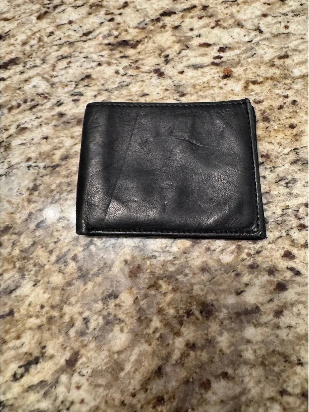 Fossil Front Pocket Minimalist Slim ID Wallet -Black Leather